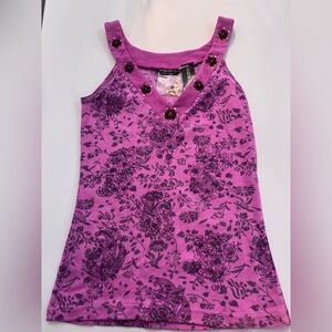 Chaudry KC Mauve‎ Tank Top with Beadwork Women's Small NWT